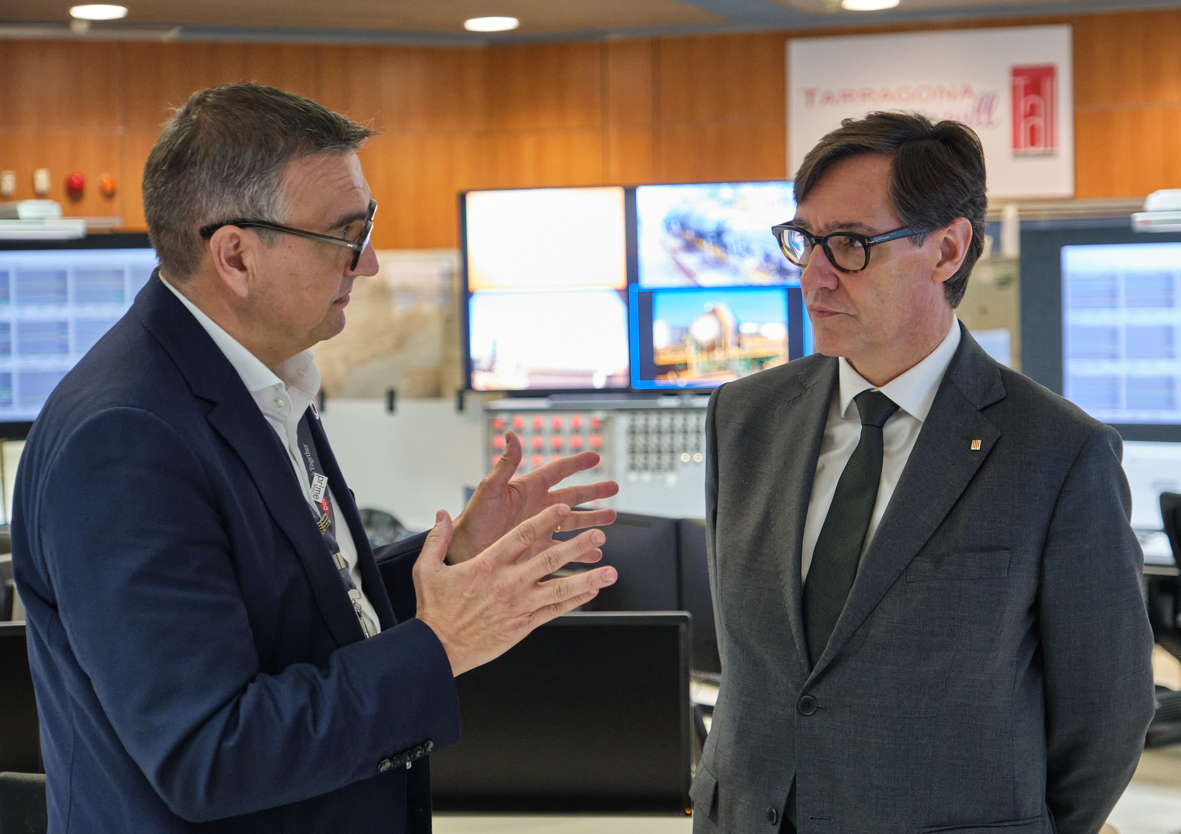 Two men talking